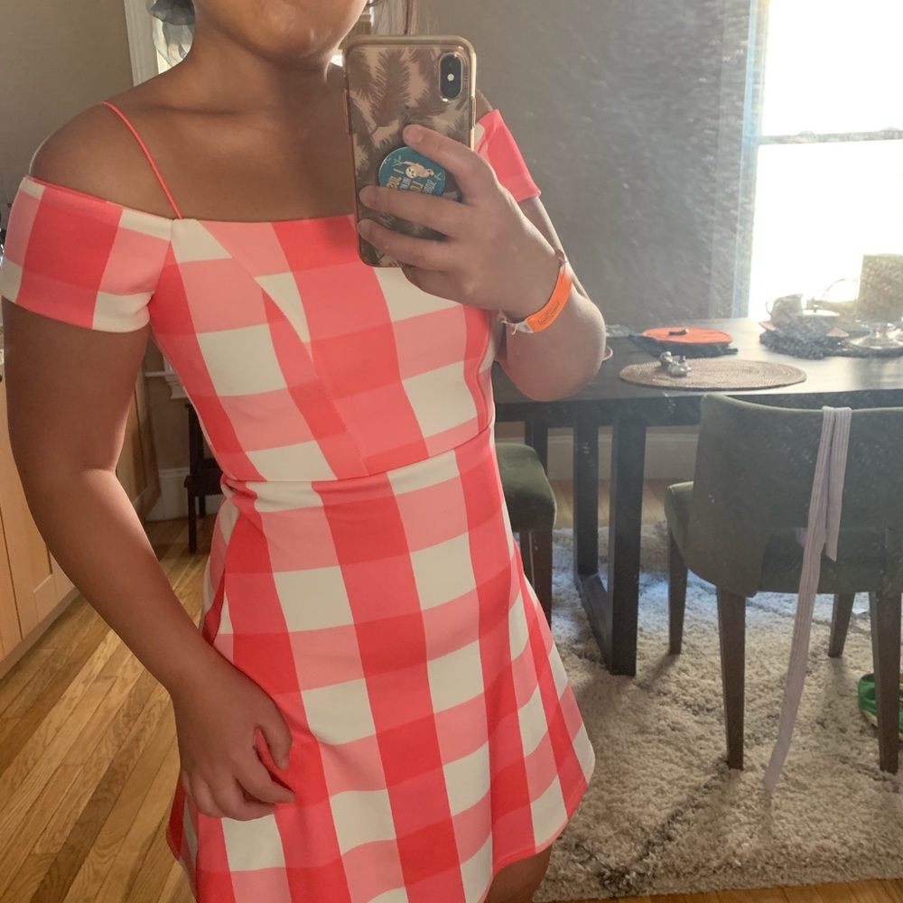 ASOS pink gingham dress